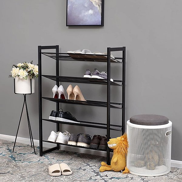 Shoe Rack TEXTILOMANIE Butyno Shoe rack, metal, black ...