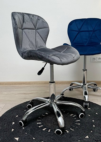 Office Chair Textilomanie Office chair Avola Velvet, grey ...