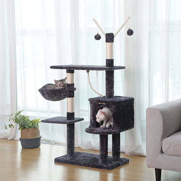 Cat scratching post TEXTILOMANIA Cat tree scratching post Simba, grey .