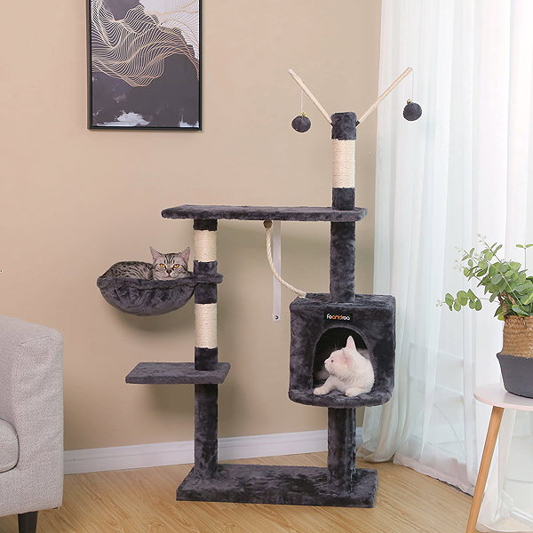 Cat scratching post TEXTILOMANIA Cat tree scratching post Simba, grey .