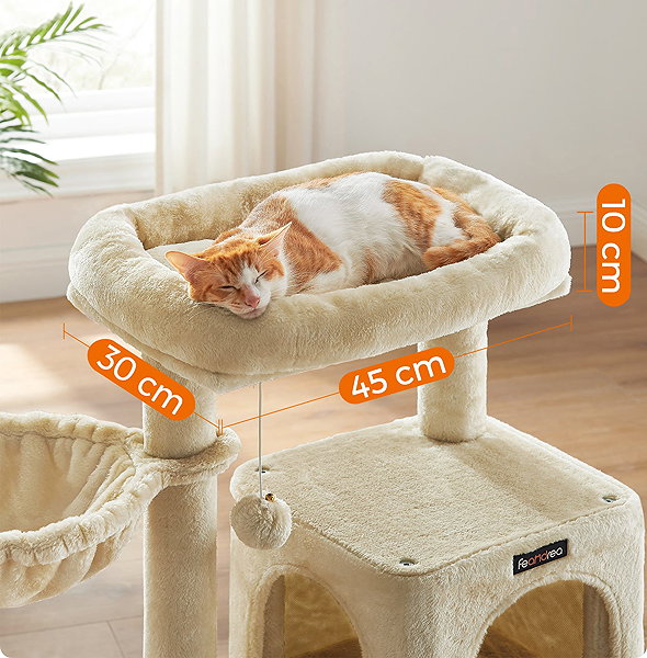 Cat scratching post TEXTILOMANIA Cat tree scratching post Tiger, beige .