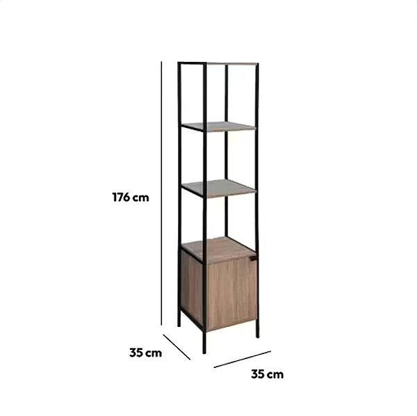 Shelving Unit TEXTILOMANIE Alia Shelf with cabinet and shelves, decor oak ...