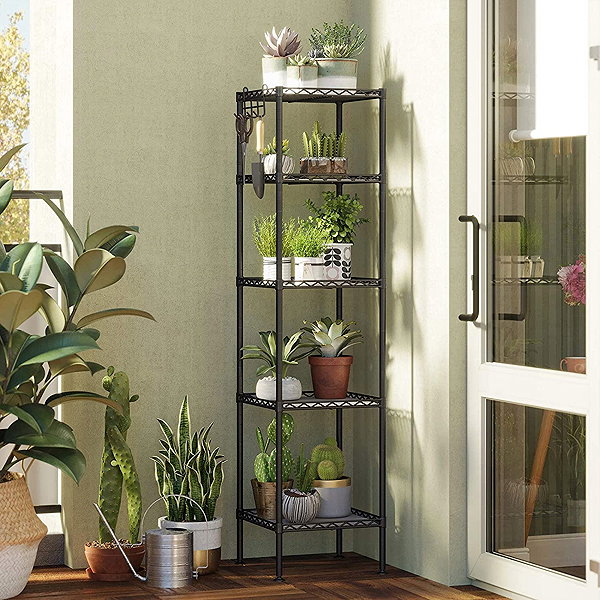 Shelving Unit TEXTILOMANIE Logar Modular shelf with black construction, 5 shelves ...