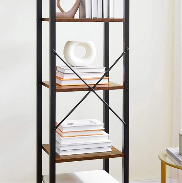 Shelving Unit TEXTILOMANIE Taylor Shelf with black construction, 5 shelves, brown ...
