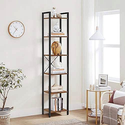 Shelving Unit TEXTILOMANIE Taylor Shelf with black construction, 6 shelves, brown ...