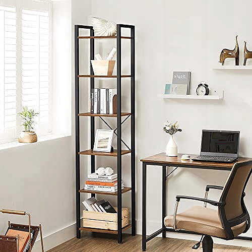 Shelving Unit TEXTILOMANIE Taylor Shelf with black construction, 6 shelves, brown ...