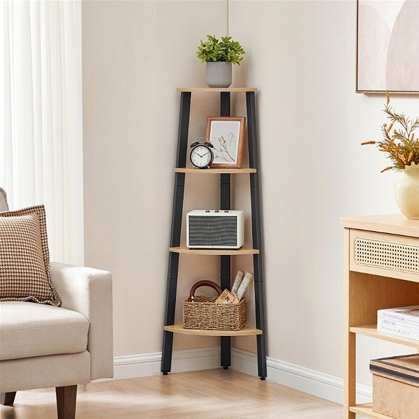 Shelving Unit TEXTILOMANIA Taylor Sonoma Corner shelf 4 shelves, 125 × 34 cm ...