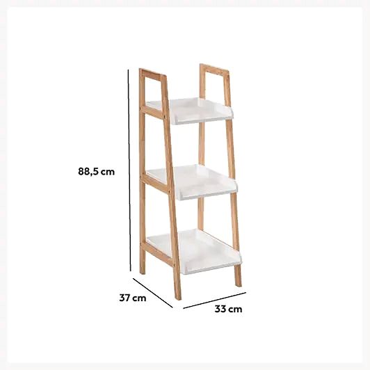 Shelving Unit TEXTILOMANIE Bisea Bathroom storage shelf with 3 shelves ...