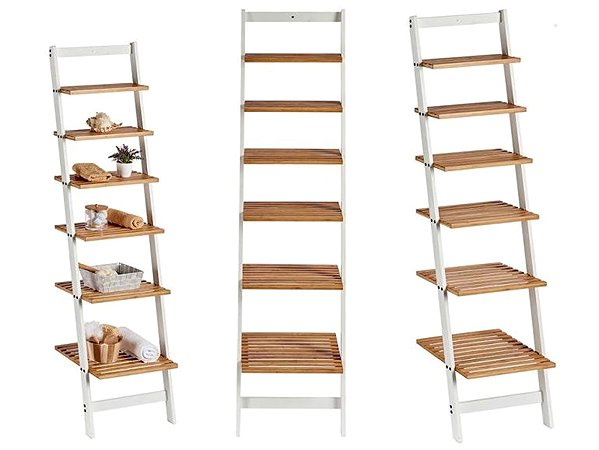 Shelving Unit TEXTILOMANIA White Bamboo Bamboo White ...