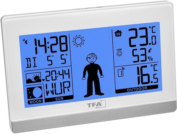 Időjárás állomás TFA 35.1159.02 WEATHER BOY - házi meteorológiai állomás időjárás-előrejelzéssel és babafigurával Jellemzők/technológia