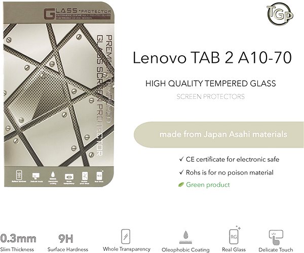 Schutzglas Tempered Glass Protector 0.3mm für das Lenovo TAB 2 A10-70 ...