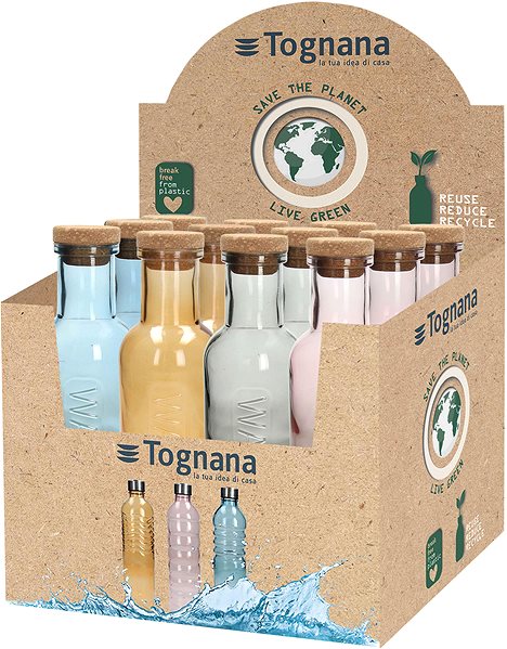 Trinkflasche Tognana POP Glasflasche mit Verschluss 1 l ...