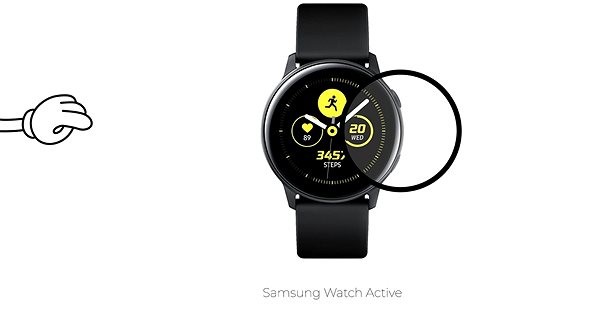 Schutzglas Tempered Glass Protector für Samsung Watch Active - 3D GLASS, Schwarz Mermale/Technologie