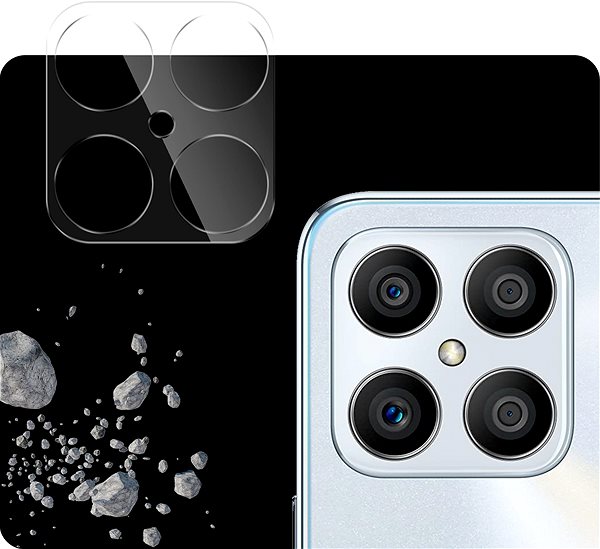 Kamera védő fólia Tempered Glass Protector Honor X8 4G üvegfólia ...