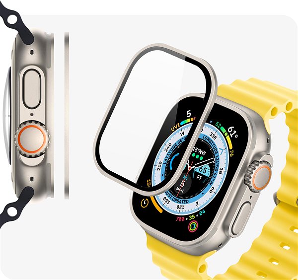 Üvegfólia Tempered Glass Protector Apple Watch Ultra 3D üvegfólia - 3D Glass, vízálló ...