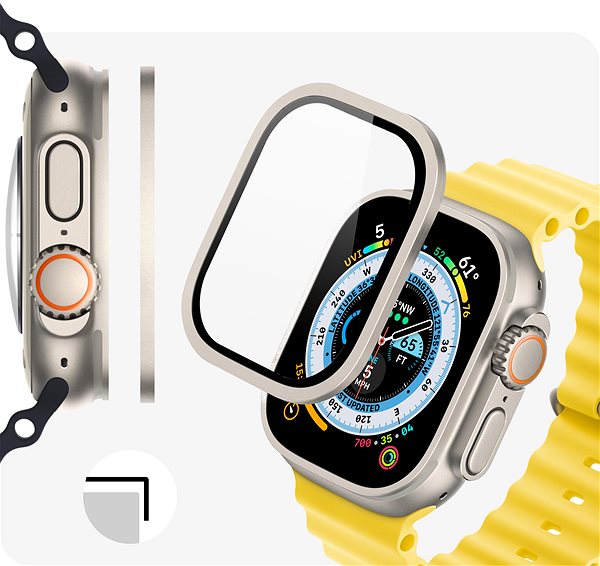 Schutzglas Tempered Glass Protector für Apple Watch Ultra - 3D Rahmen - wasserdicht ...