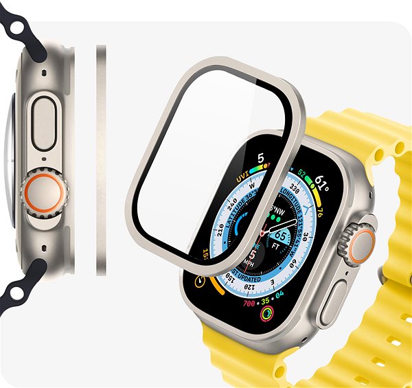 Ochranné sklo Tempered Glass Protector na Apple Watch Ultra, 3D Frame, vodoodolné ...