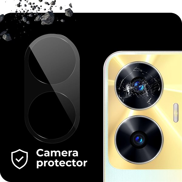 Schutzglas Tempered Glass Protector für Realme C55 + Kameraglas (kompatibel mit dem Gehäuse) ...