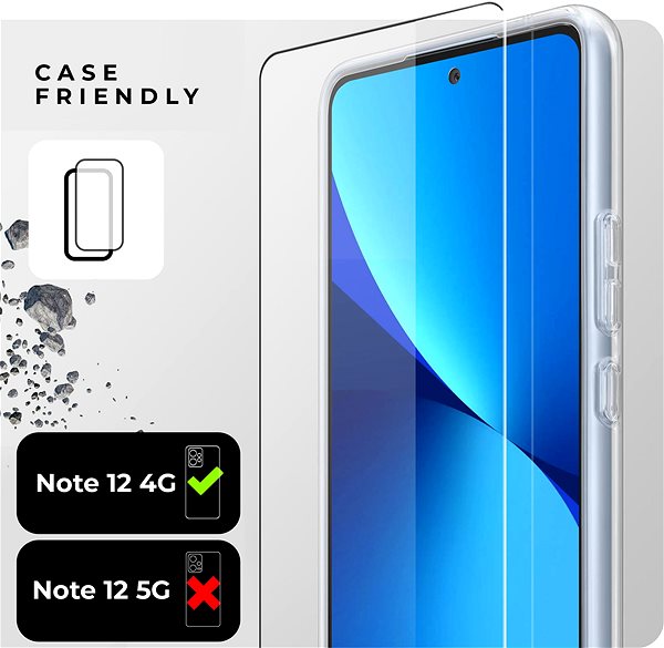 Glass Screen Protector Tempered Glass Protector for Xiaomi Redmi Note 12 4G + camera glass (compatible with the case) ...
