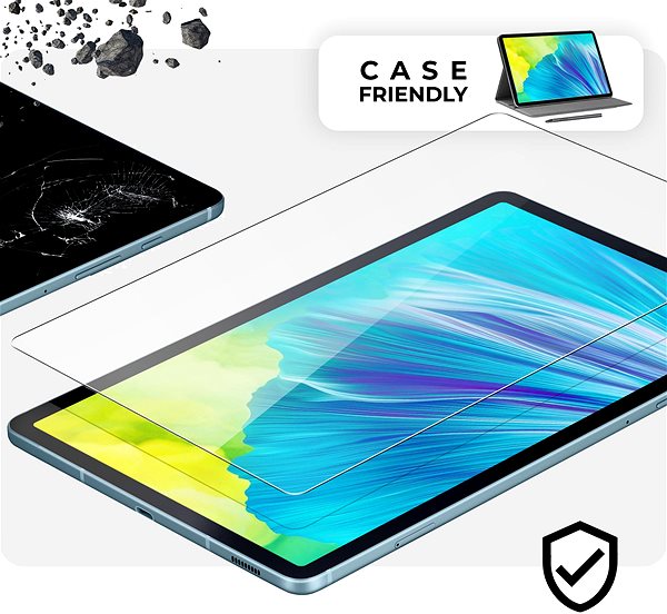 Schutzglas Tempered Glass Protector für Samsung Galaxy Tab A9, Case Friendly ...