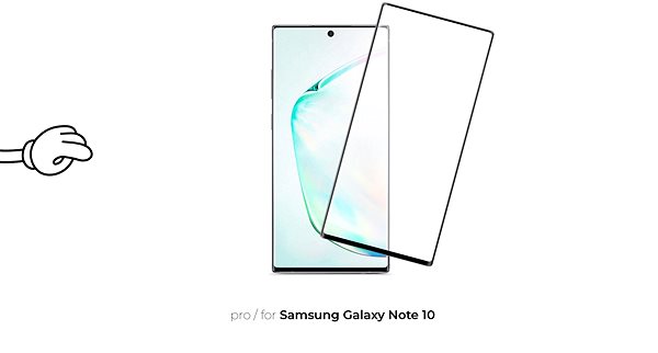 Glass Screen Protector Tempered Glass Protector for Samsung Galaxy Note10 - 3D GLASS, Black Screen