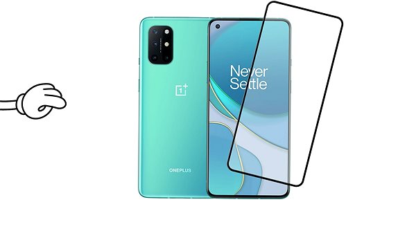 Glass Screen Protector Tempered Glass Protector Frame for OnePlus 8T, Black + Camera Glass Screen