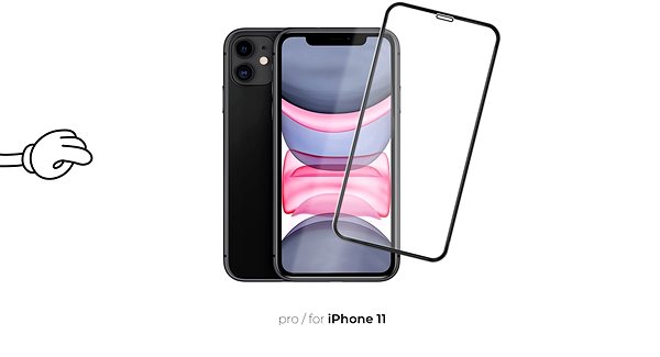 Glass Screen Protector Tempered Glass Protector for iPhone 11 - 3D Case Friendly, black + camera glass Screen