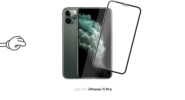 Glass Screen Protector Tempered Glass Protector for iPhone 11 Pro - 3D Case Friendly, black + camera glass Screen