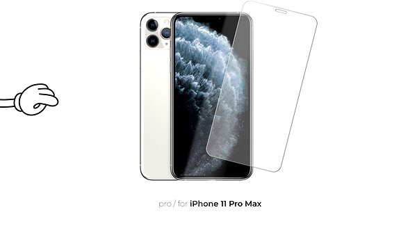 Üvegfólia Tempered Glass Protector 0,3mm iPhone 11 Pro Max üvegfólia + kamera védő fólia - Case Friendly Képernyő