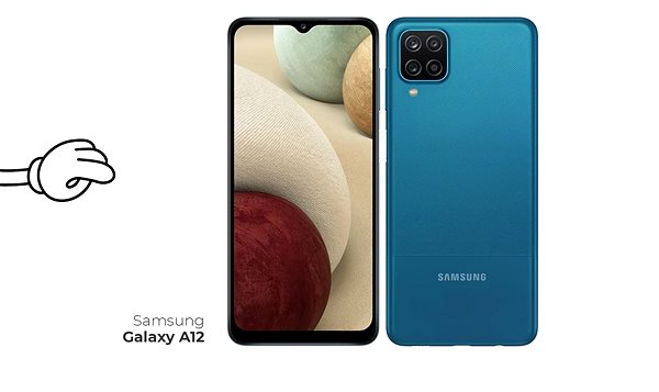 Üvegfólia Tempered Glass Protector Antibacterial Samsung Galaxy A12/ M12 készülékre, fekete + kamera üveg Képernyő