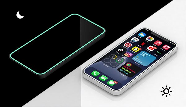 Üvegfólia Tempered Glass Protector iPhone 12 mini üvegfólia + kamera védő fólia - sötétben világító Képernyő