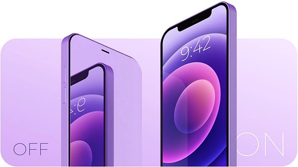 Glass Screen Protector Tempered Glass Mirror Protector for iPhone 12/12 Pro, Purple + Camera Glass Features/technology