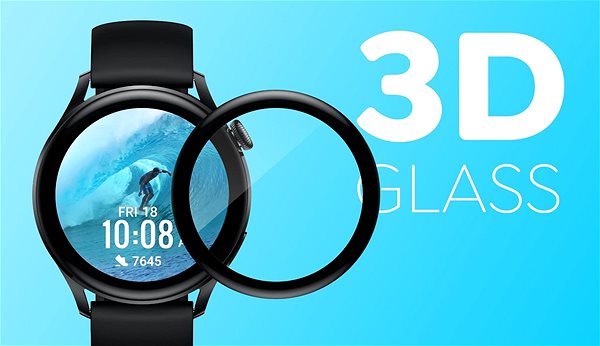 Schutzglas Tempered Glass Protector für Huawei Watch 3 - 3D Glass Screen