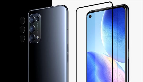 Glass Screen Protector Tempered Glass Protector Framed for OPPO Reno5 5G, Black + Camera Glass Features/technology