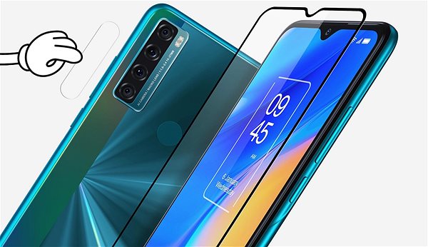 Glass Screen Protector Tempered Glass Protector Framed for TCL 20SE, Black + Camera Glass Features/technology