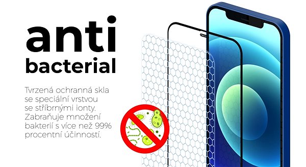 Glass Screen Protector Tempered Glass Protector Antibacterial for iPhone 13 Pro Max, Black + Camera Glass Features/technology