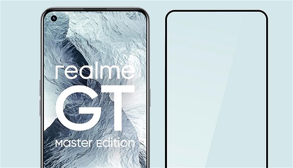 Glass Screen Protector Tempered Glass Protector Bezel for Realme GT Master Edition, Black + Camera Glass Screen