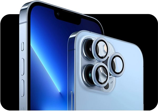 Objektiv-Schutzglas Tempered Glass Protector Saphir für iPhone 13 Pro / 13 Pro Max Kamera, 0,3 Karat, blau Mermale/Technologie