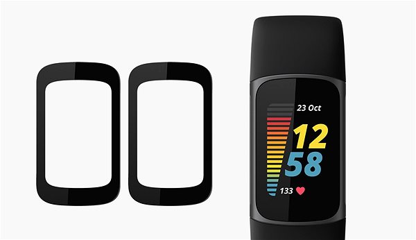 Schutzglas Tempered Glass Protector für Fitbit Charge 5 - 3D Glass - 2 Stück Packung - wasserdicht Screen