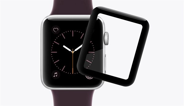 Üvegfólia Edzett üvegvédő az Apple Watch 3 38 mm-es órájához - 3D üveg, vízálló Képernyő