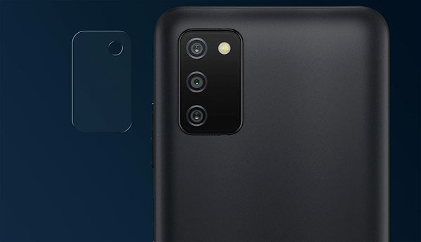 Üvegfólia Tempered Glass Protector keretes a Samsung Galaxy A03s készülékhez, fekete + kameravédő Képernyő