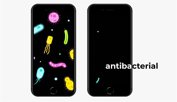 Üvegfólia Tempered Glass Protector Antibacterial az Phone 7 / 8 / SE 2022 / SE 2020 (Case Friendly) 3D GLASS készülékhez, fekete Jellemzők/technológia