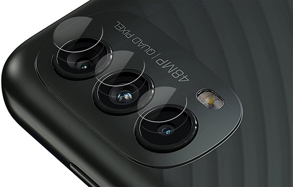 Üvegfólia Tempered Glass Protector Motorola Moto E40 üvegfólia - fekete keret + kamera védő fólia Képernyő