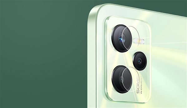 Üvegfólia Tempered Glass Protector a Realme C35 készülékhez, keretes + kameravédő Képernyő