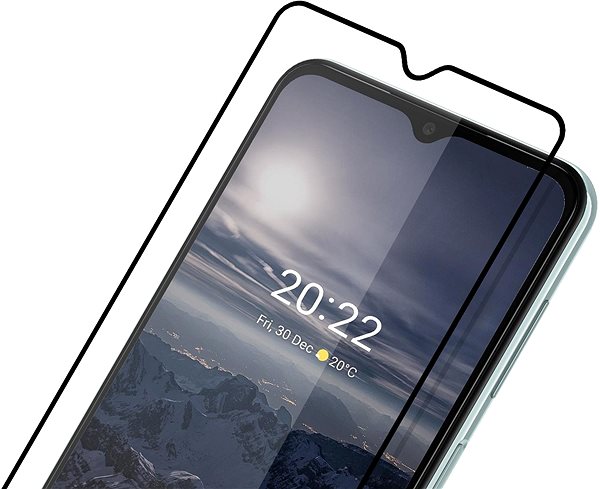 Üvegfólia Tempered Glass Protector a Nokia C20 készülékhez, keretes + kameravédő Jellemzők/technológia