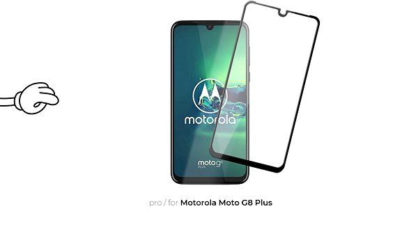 Üvegfólia Tempered Glass Protector Motorola Moto G8 Plus üvegfólia - fekete keret Képernyő
