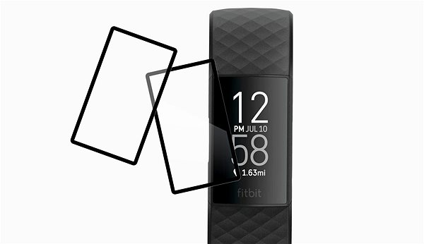 Üvegfólia Tempered Glass Protector a Fitbit Charge 4 készülékhez - 3D Glass, vízálló (2 db a csomagban) Képernyő