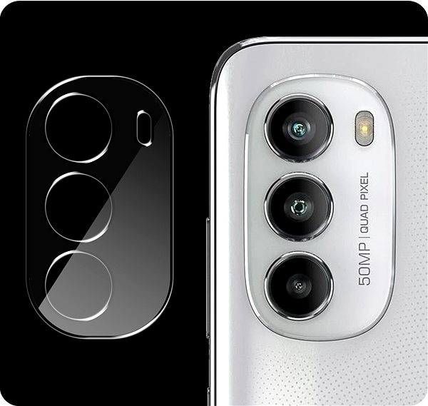 Kamera védő fólia Tempered Glass Protector a Motorola Moto G82 5G készülékhez + kameravédő (Case Friendly) Képernyő