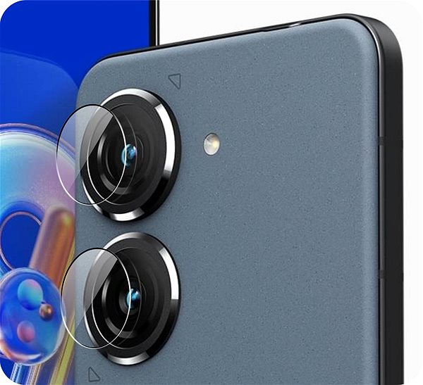 Üvegfólia Tempered Glass Protector Asus Zenfone 9 üvegfólia - fekete keret + kamera védő fólia ...