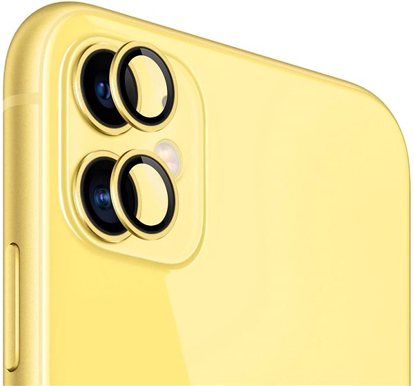 Kamera védő fólia Tempered Glass Protector zafír iPhone 11 kamerához, sárga, 0,3 karátos, sárga, 0,3 karátos ...